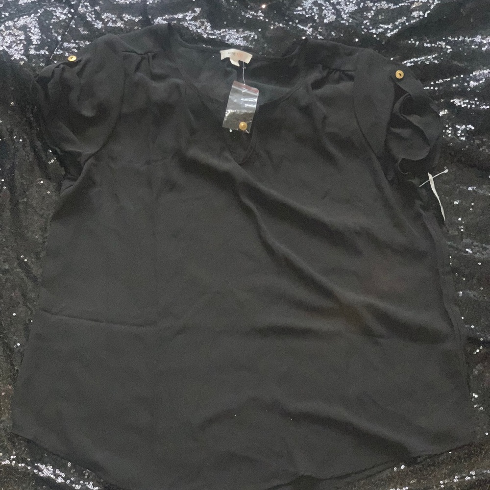 Sheer short sleeve blouse